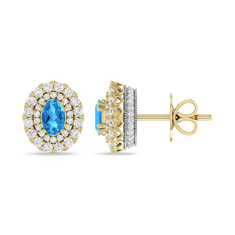 Yellow Gold/White Gold - Blue Topaz