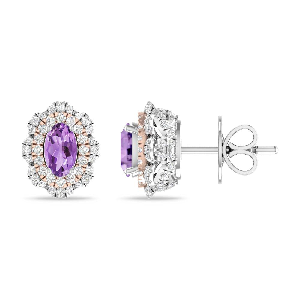 White Gold/Rose Gold - Amethyst