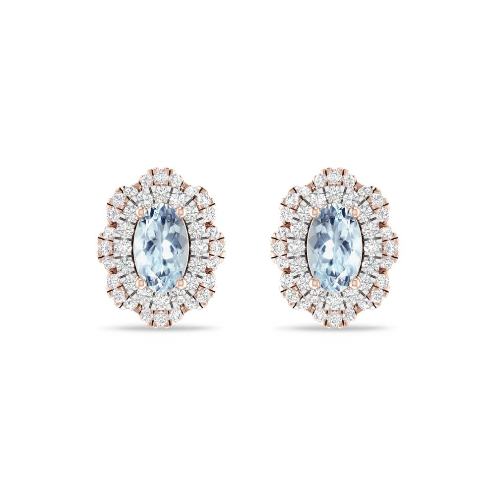 Rose Gold/White Gold - Aquamarine