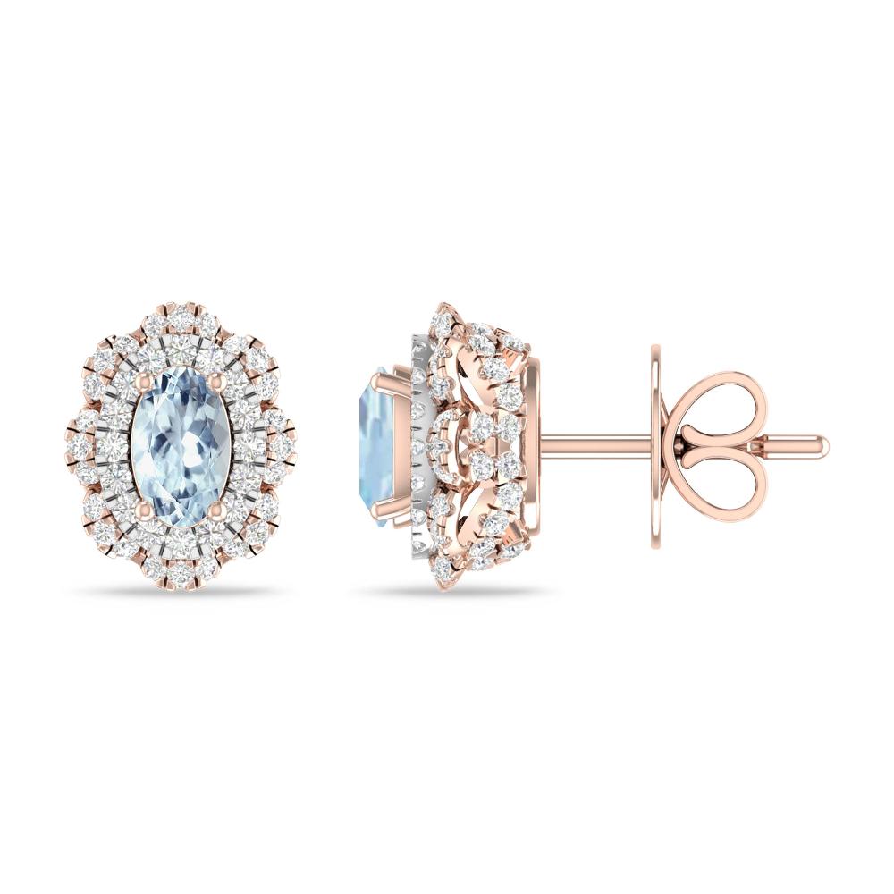 Rose Gold/White Gold - Aquamarine