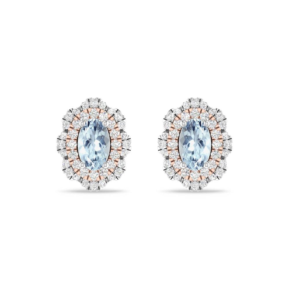 White Gold/Rose Gold - Aquamarine