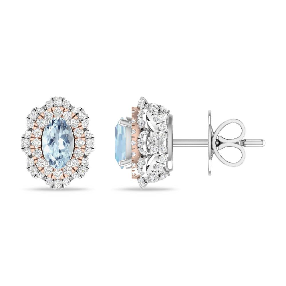 White Gold/Rose Gold - Aquamarine