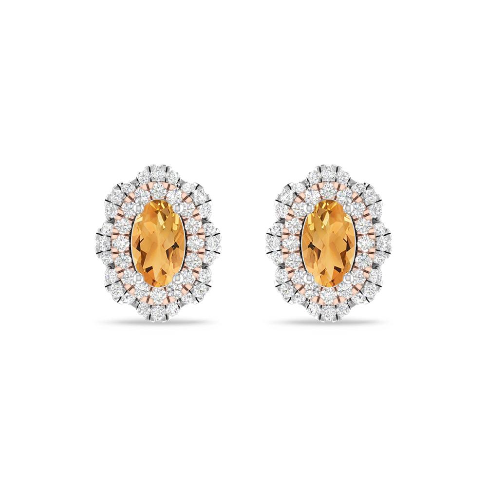 White Gold/Rose Gold - Citrine