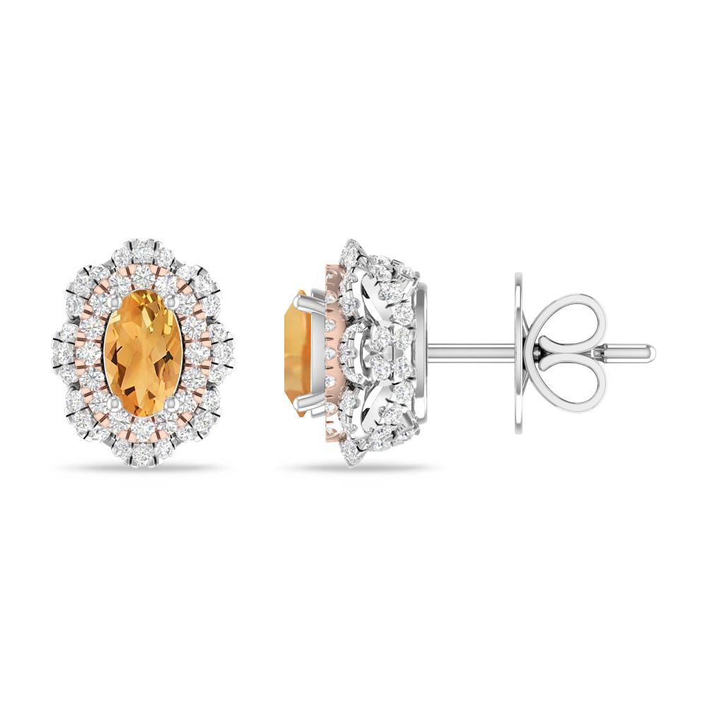 White Gold/Rose Gold - Citrine