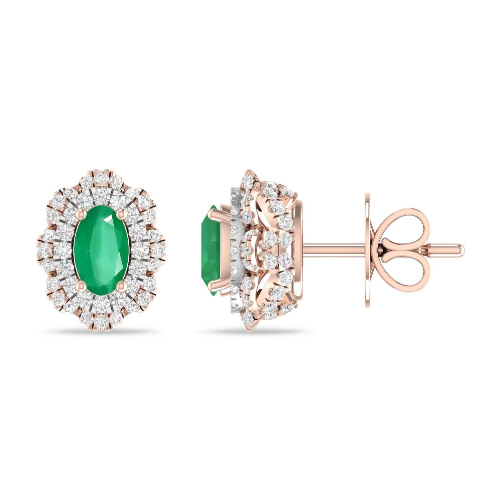 Rose Gold/White Gold - Emerald