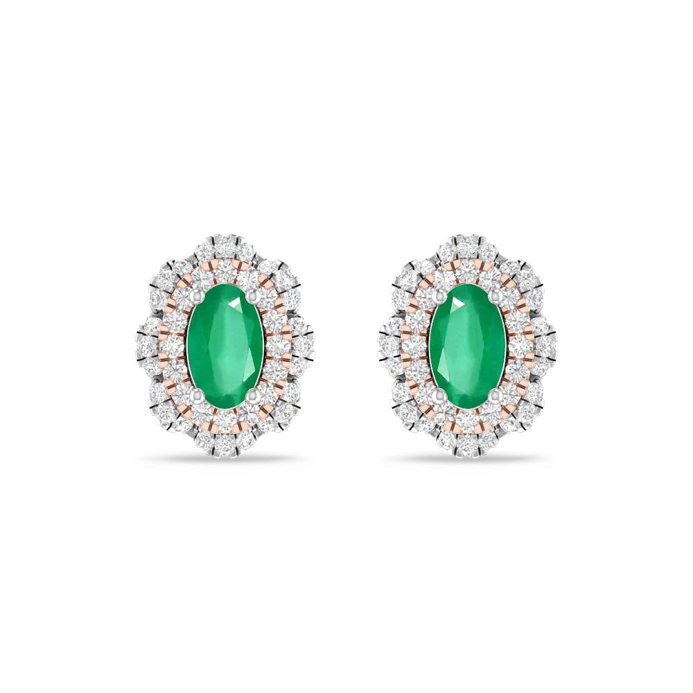 White Gold/Rose Gold - Emerald