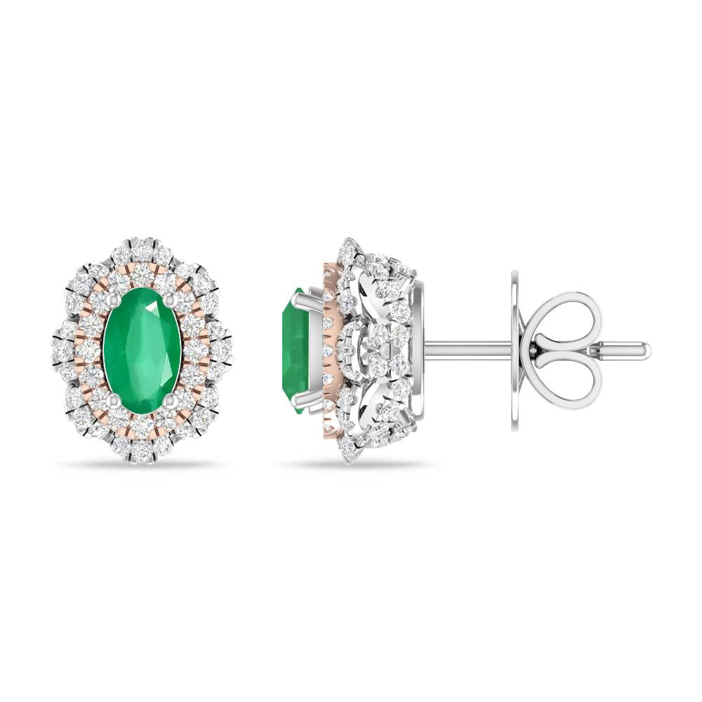 White Gold/Rose Gold - Emerald