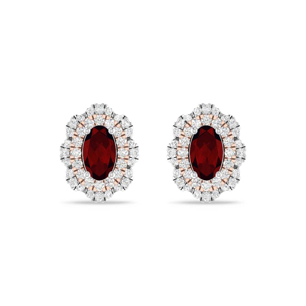 White Gold/Rose Gold - Garnet