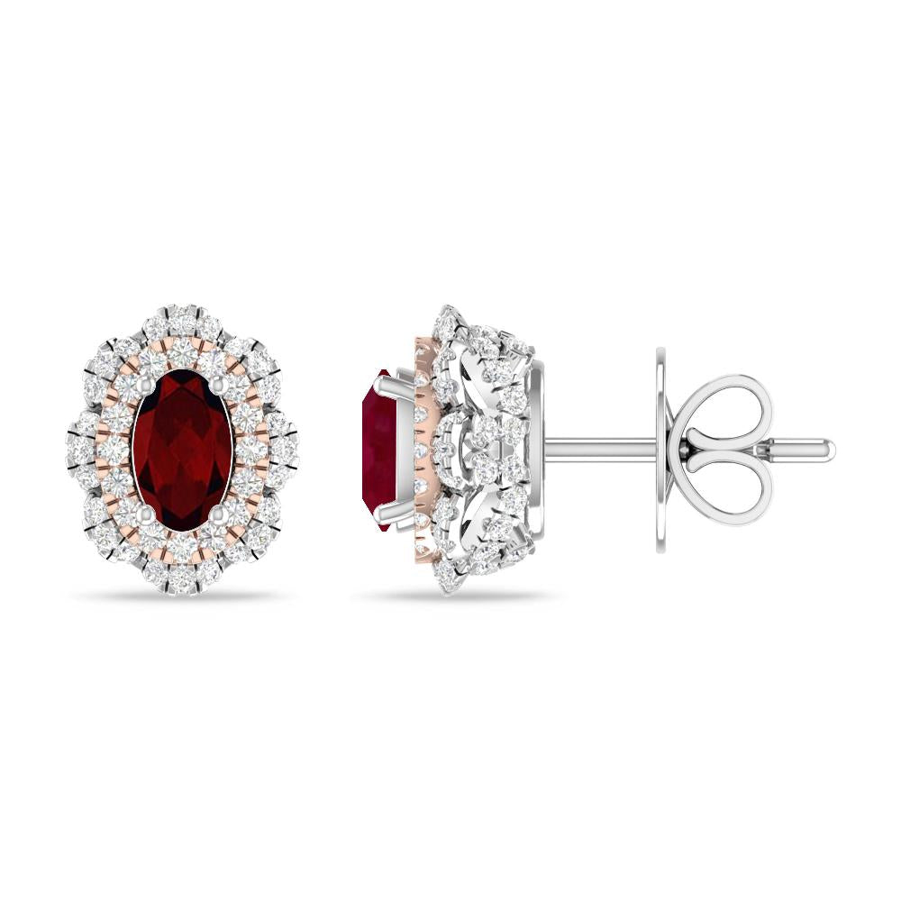 White Gold/Rose Gold - Garnet