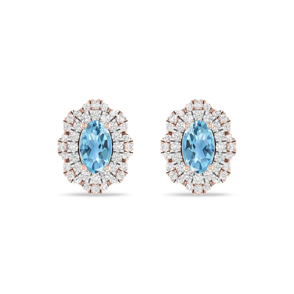 Rose Gold/White Gold - Blue Topaz