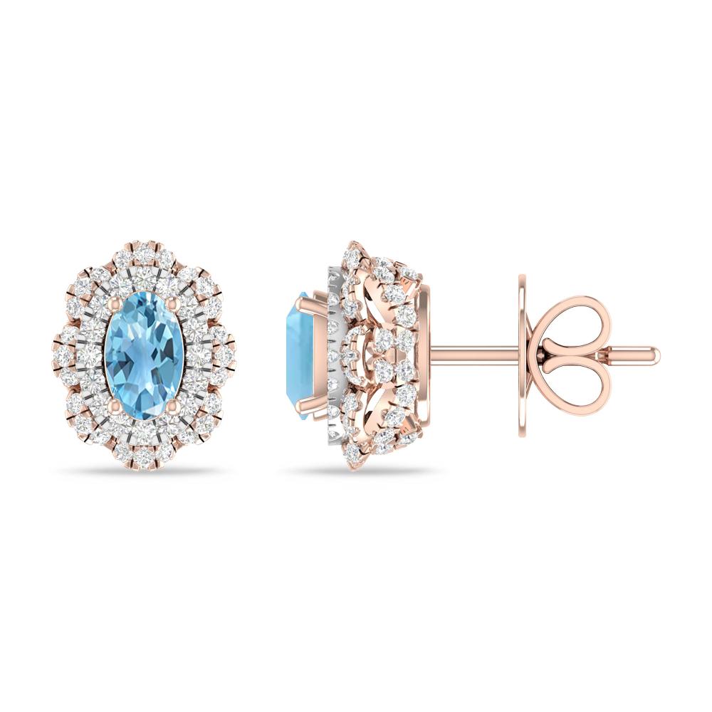 Rose Gold/White Gold - Blue Topaz