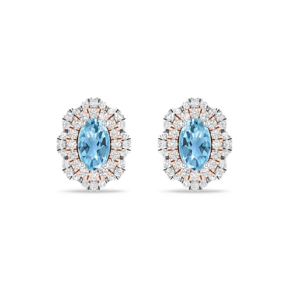 White Gold/Rose Gold - Blue Topaz