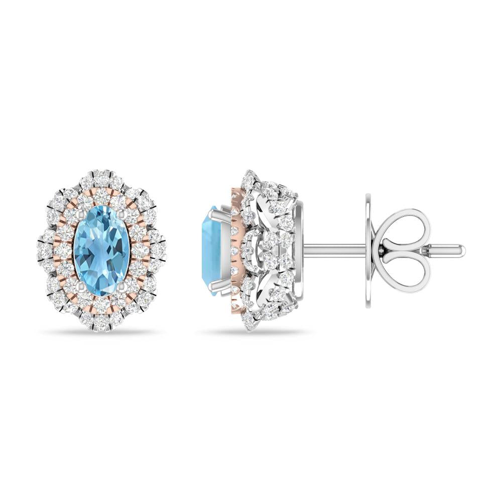 White Gold/Rose Gold - Blue Topaz