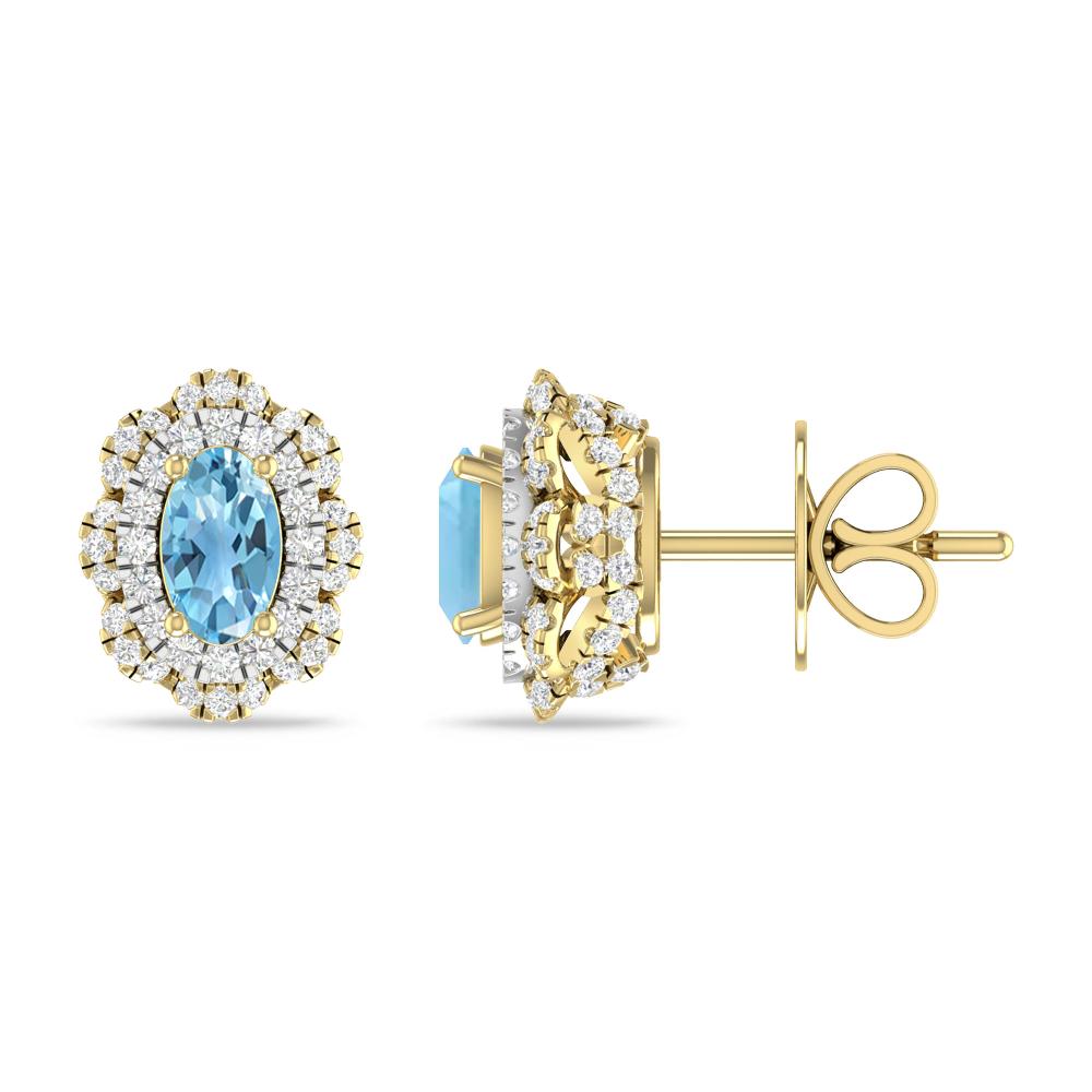 Yellow Gold/White Gold - Blue Topaz