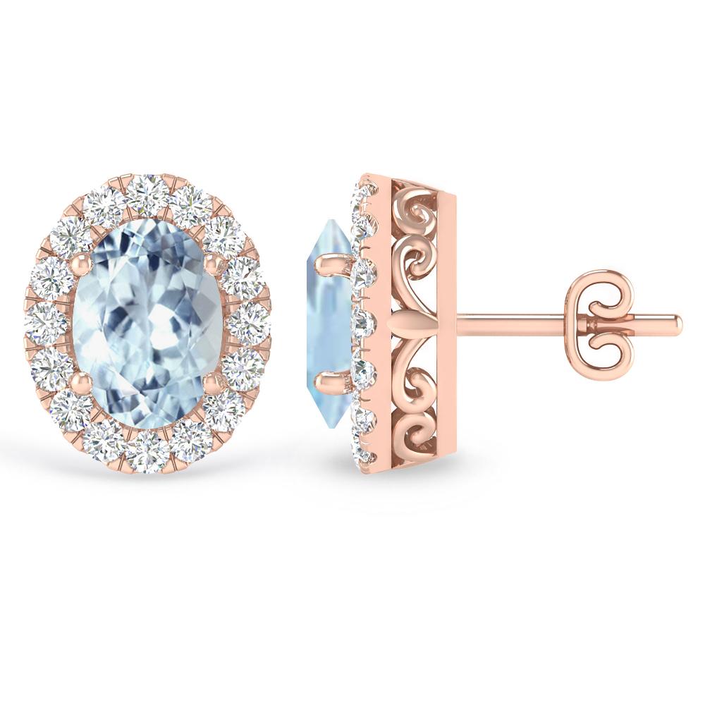 Rose Gold - Aquamarine