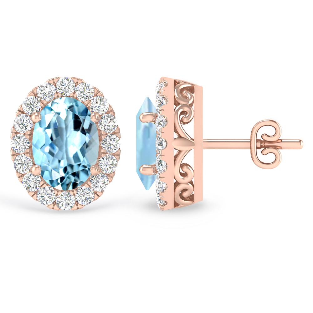 Rose Gold - Aquamarine