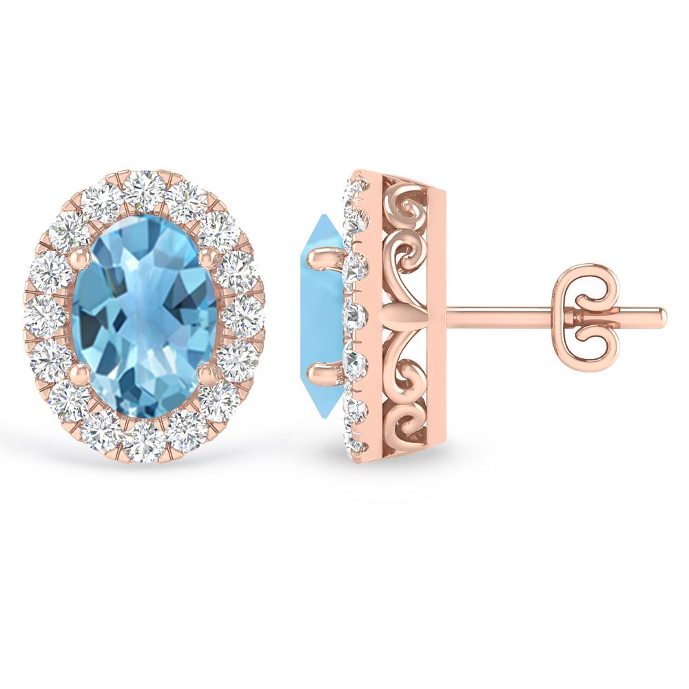 Rose Gold - Blue Topaz