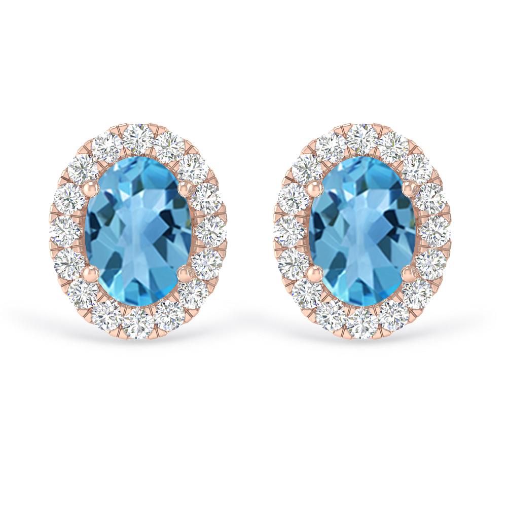 Rose Gold - Blue Topaz