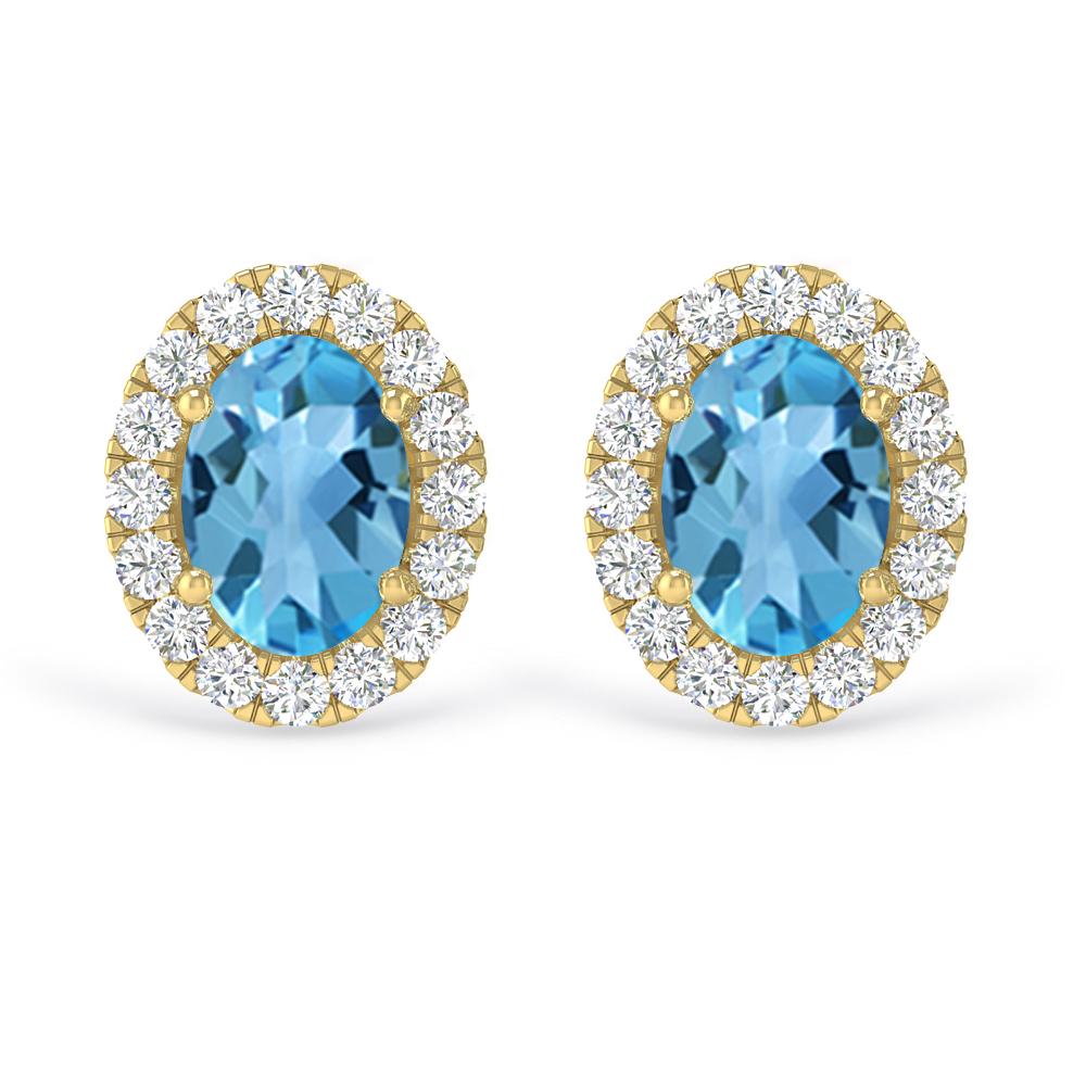 Yellow Gold - Blue Topaz