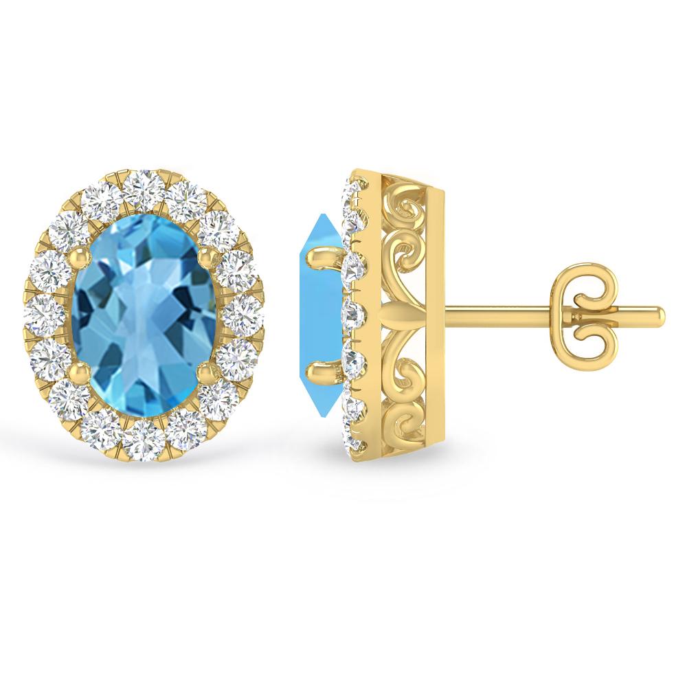 Yellow Gold - Blue Topaz