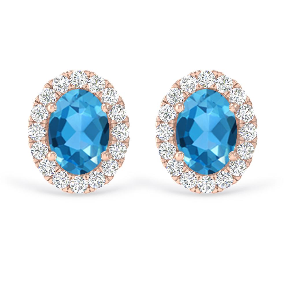 Rose Gold - Blue Topaz