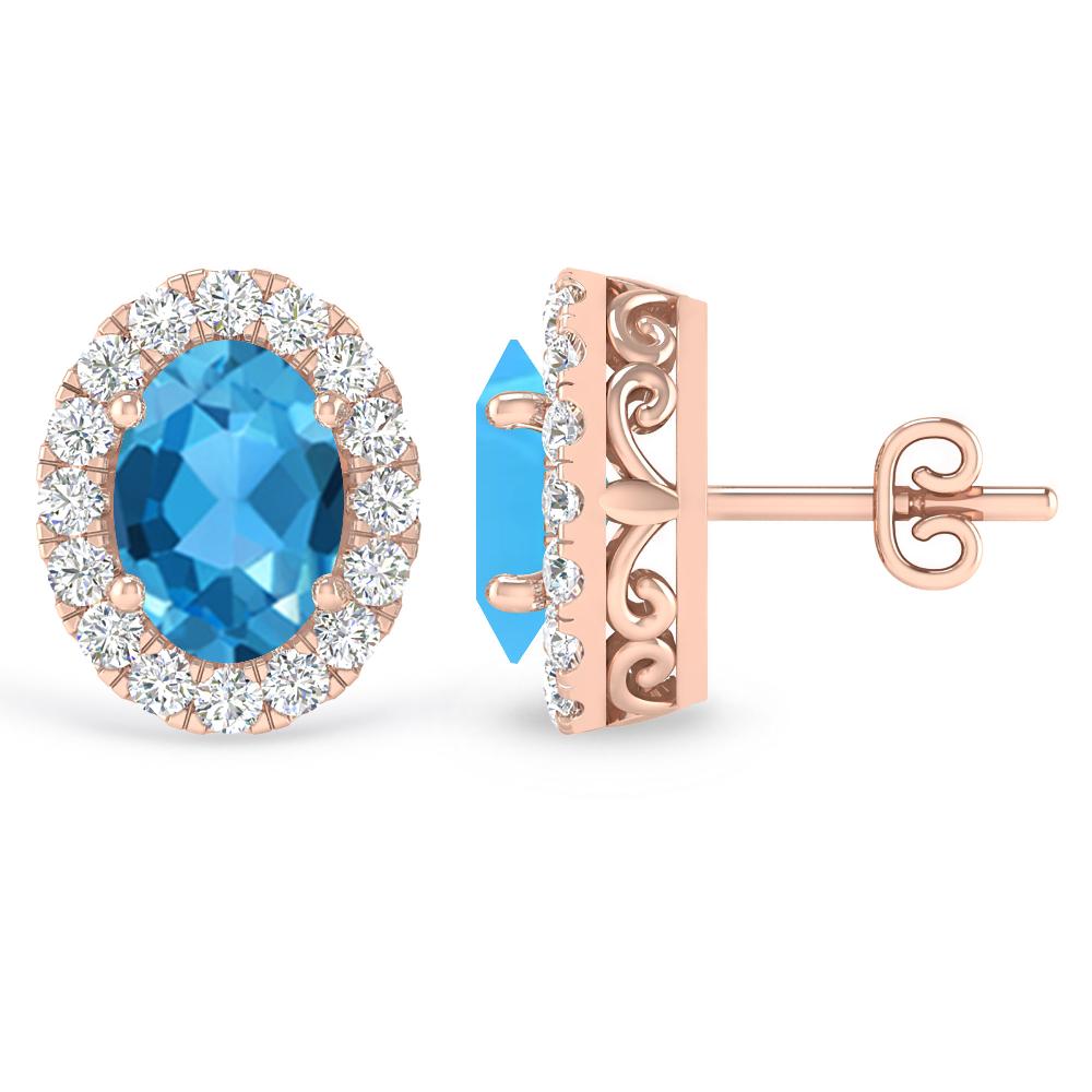 Rose Gold - Blue Topaz