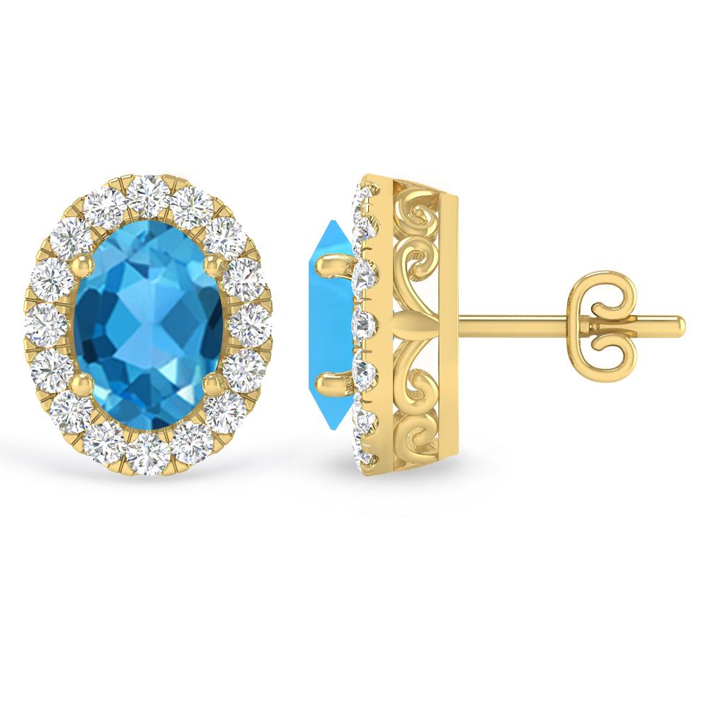 Yellow Gold - Blue Topaz