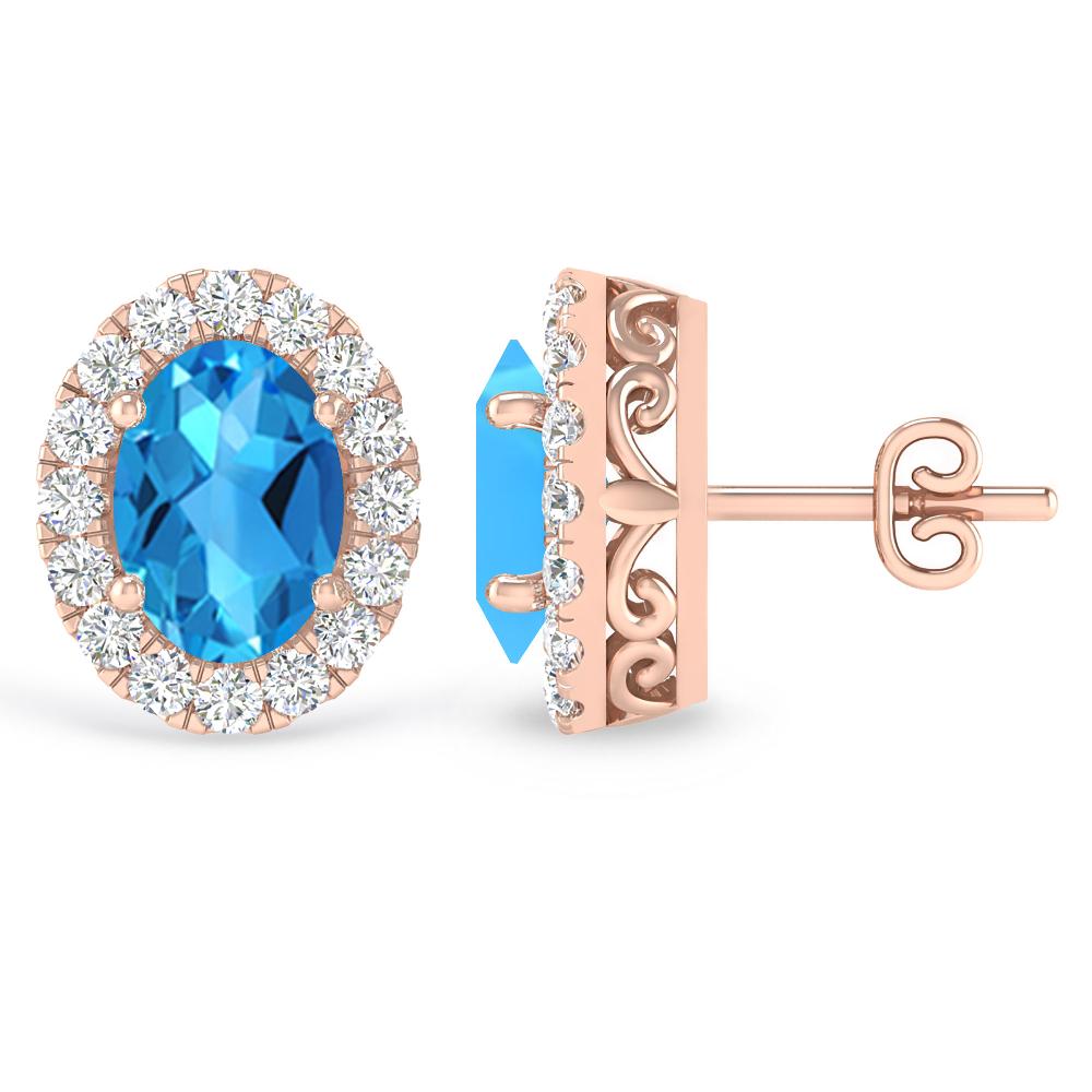 Rose Gold - Blue Topaz