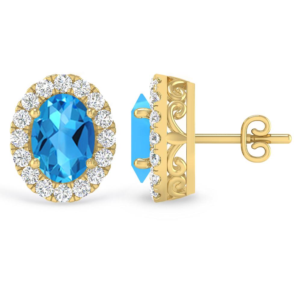 Yellow Gold - Blue Topaz