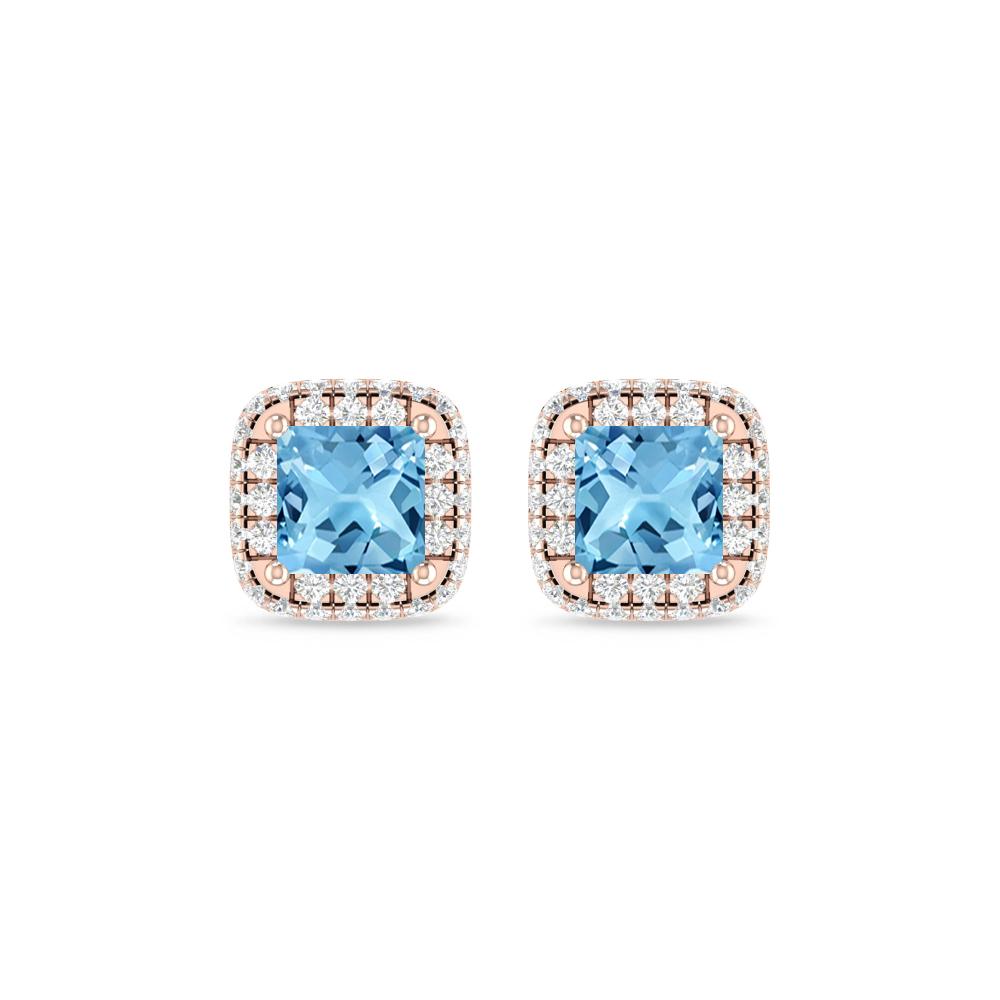 Rose Gold - Blue Topaz