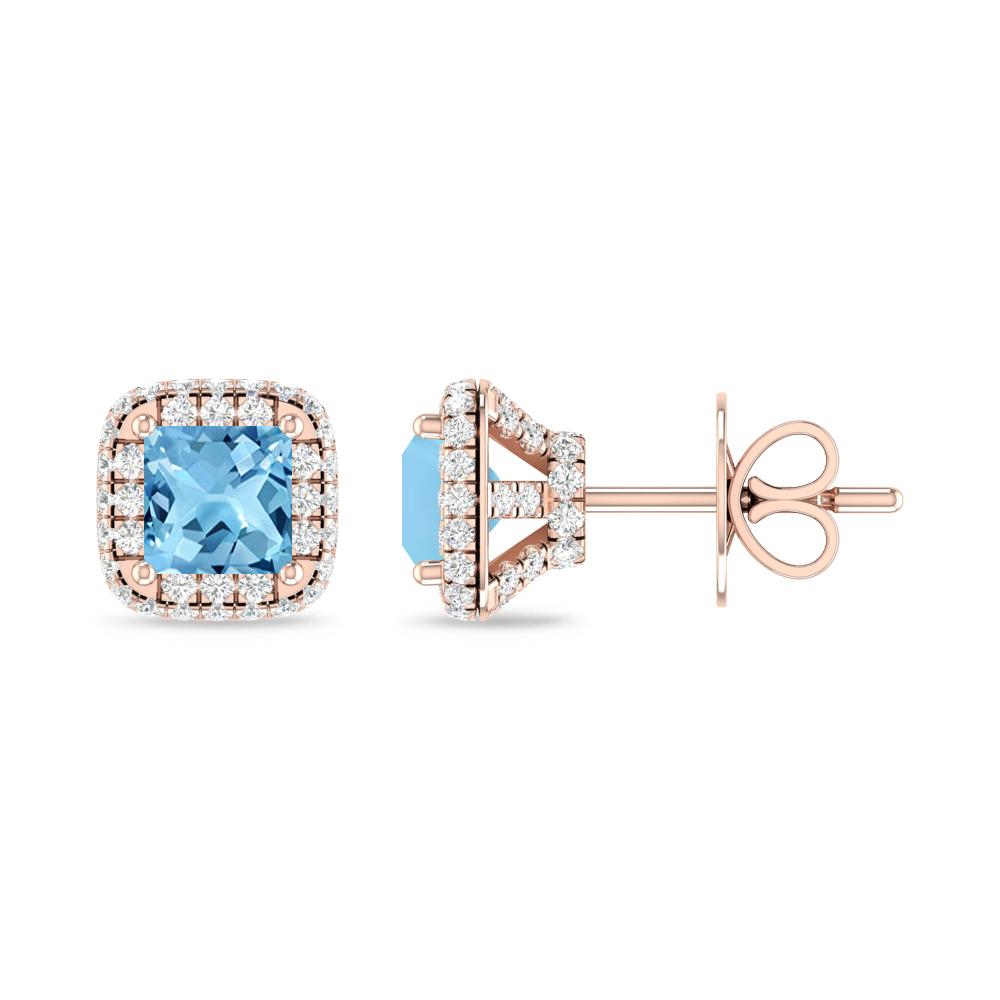 Rose Gold - Blue Topaz
