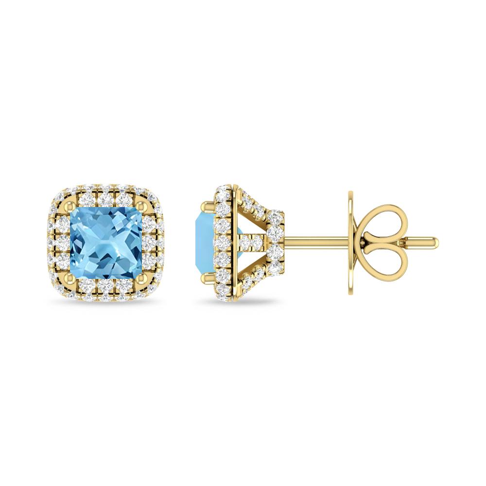 Yellow Gold - Blue Topaz
