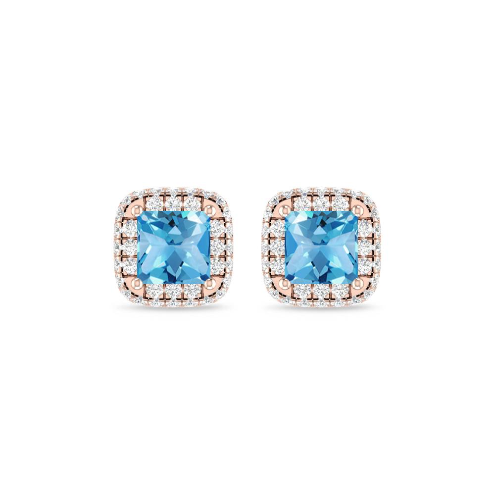 Rose Gold - Blue Topaz