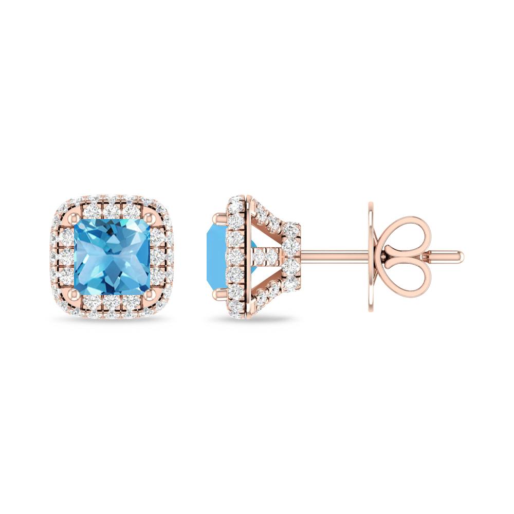 Rose Gold - Blue Topaz