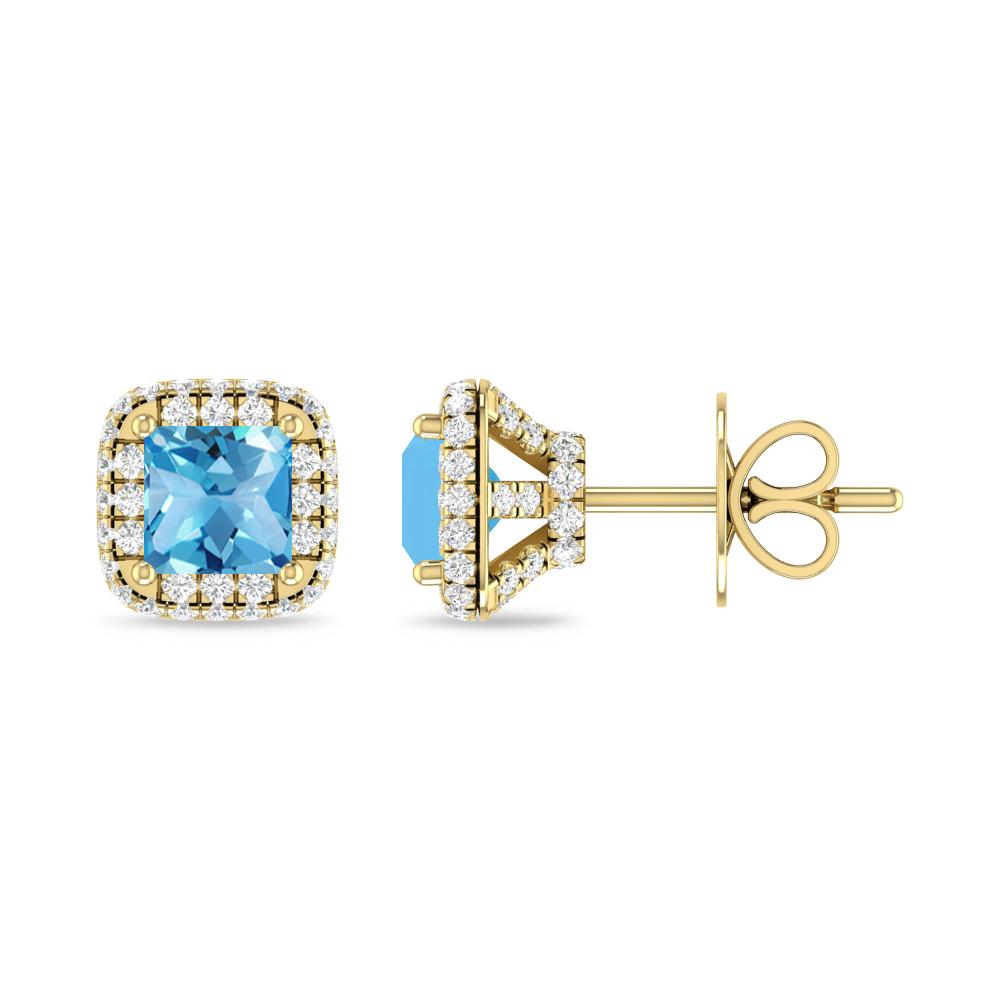 Yellow Gold - Blue Topaz