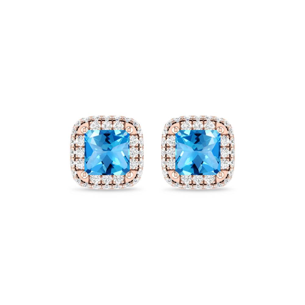 Rose Gold - Blue Topaz