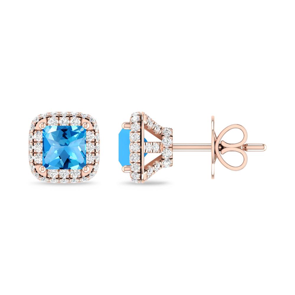 Rose Gold - Blue Topaz