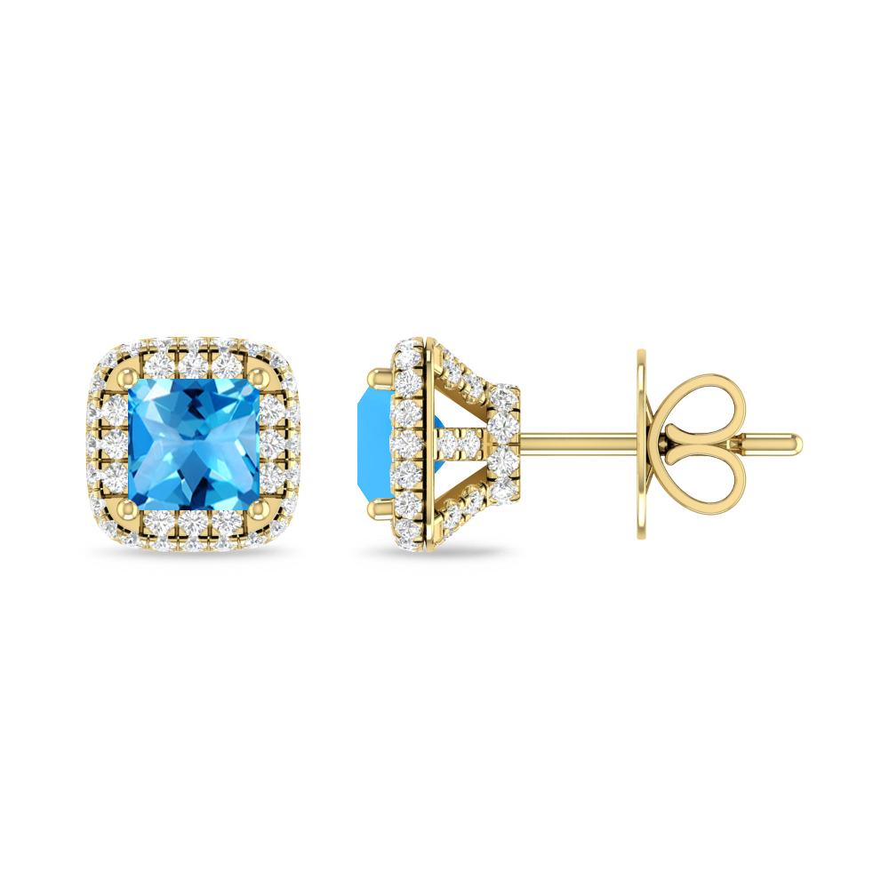 Yellow Gold - Blue Topaz