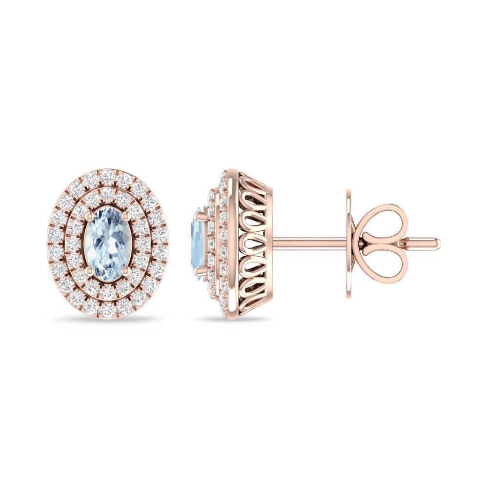 Rose Gold - Aquamarine