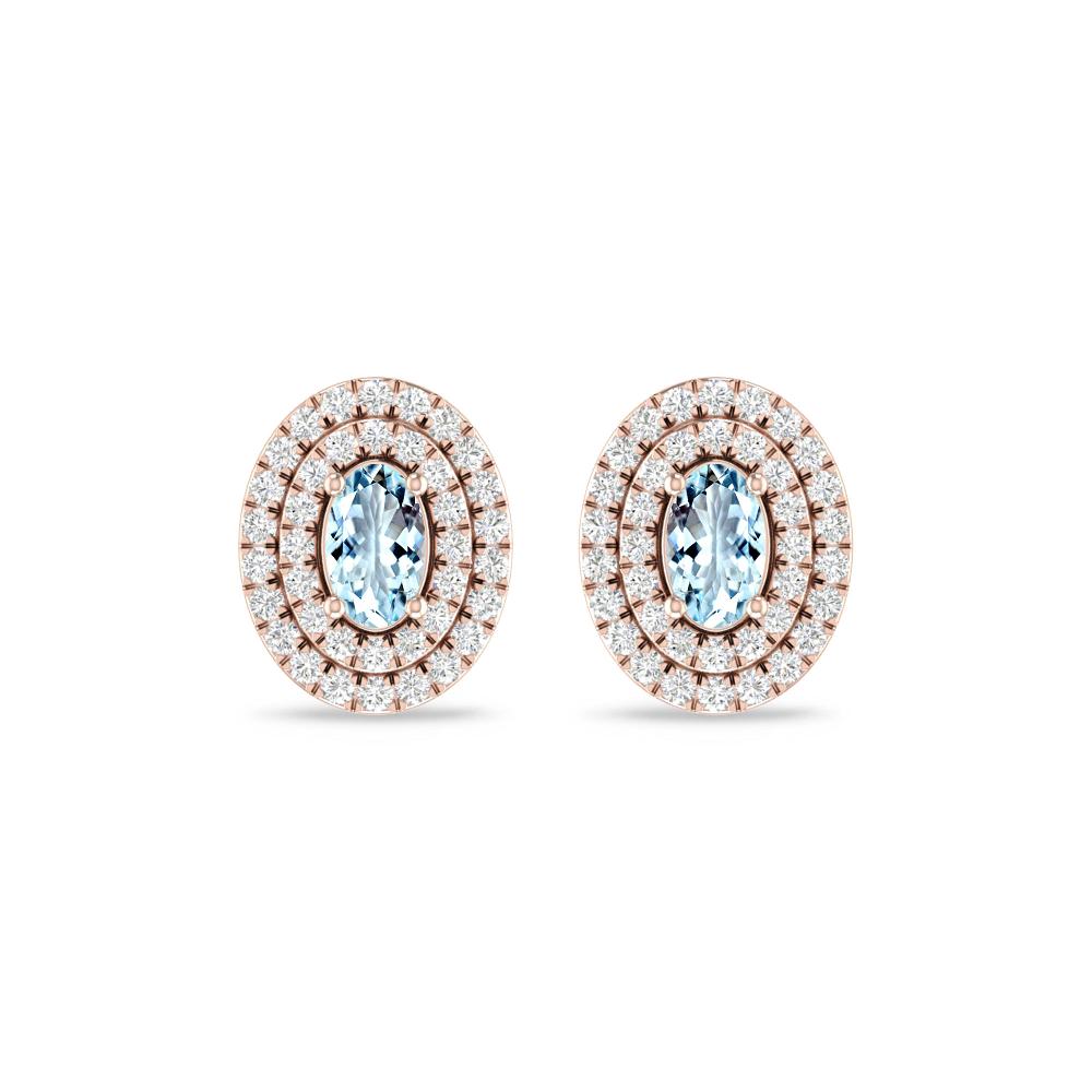 Rose Gold - Aquamarine