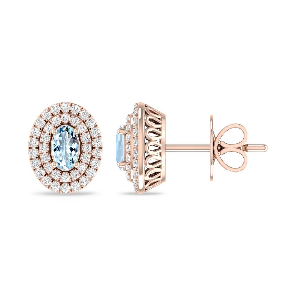 Rose Gold - Aquamarine