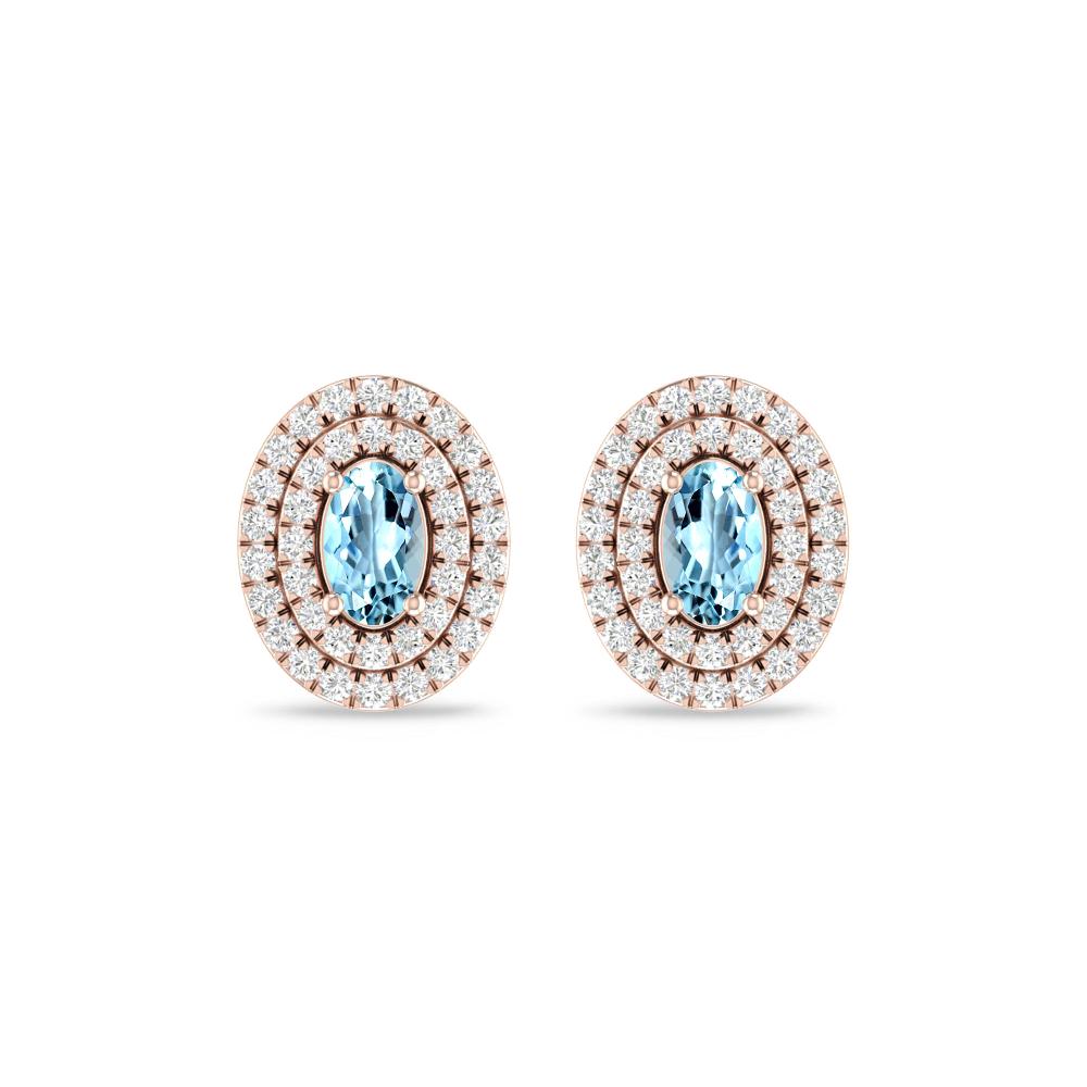 Rose Gold - Aquamarine