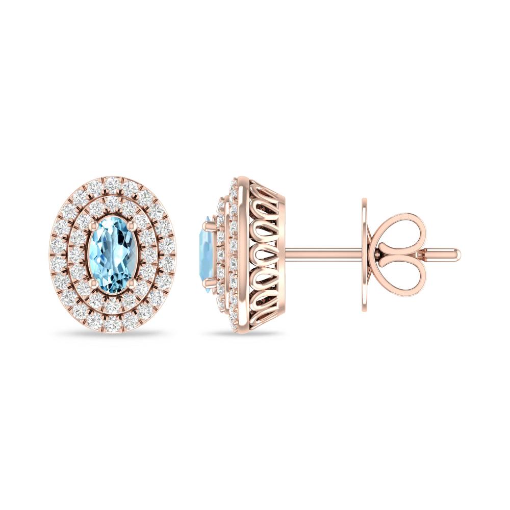Rose Gold - Aquamarine
