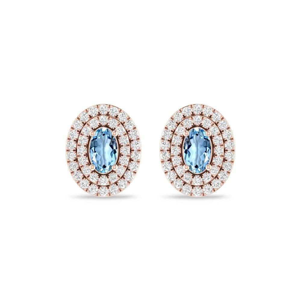 Rose Gold - Aquamarine