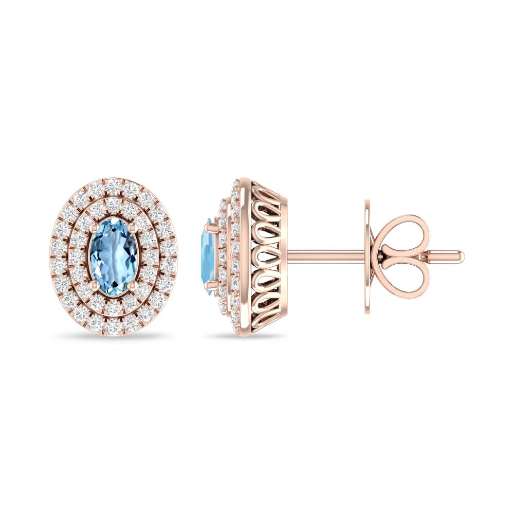 Rose Gold - Aquamarine