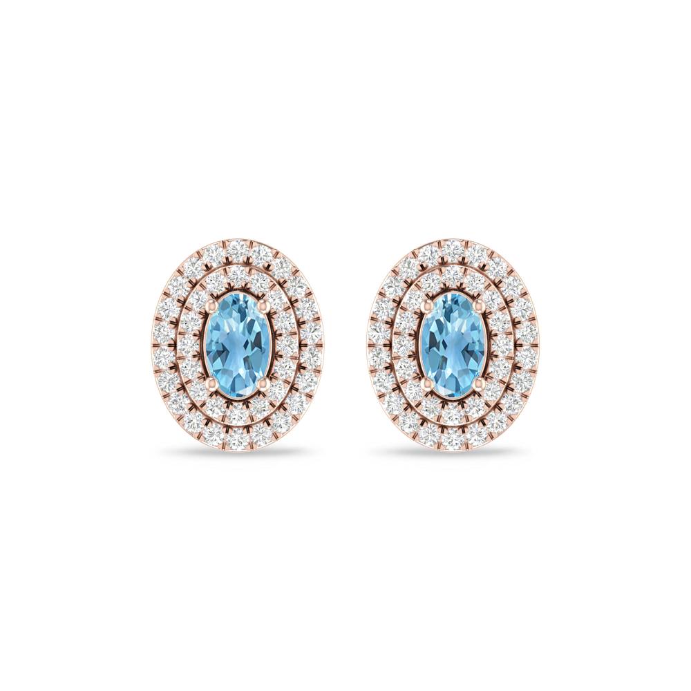 Rose Gold - Blue Topaz