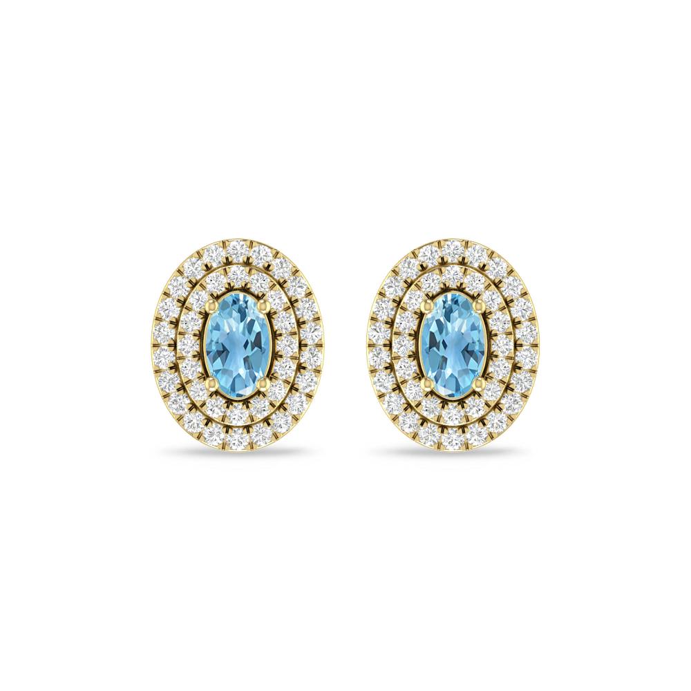 Yellow Gold - Blue Topaz