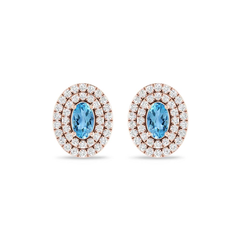 Rose Gold - Blue Topaz