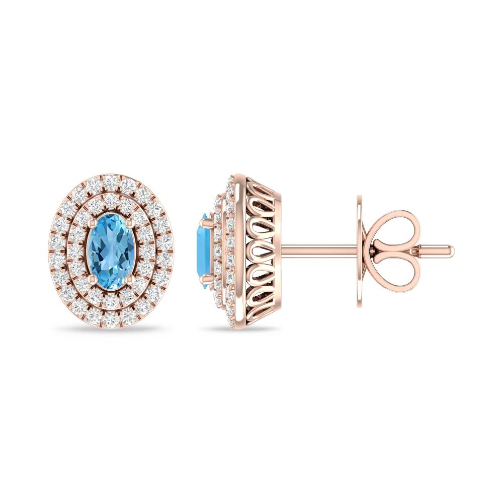 Rose Gold - Blue Topaz