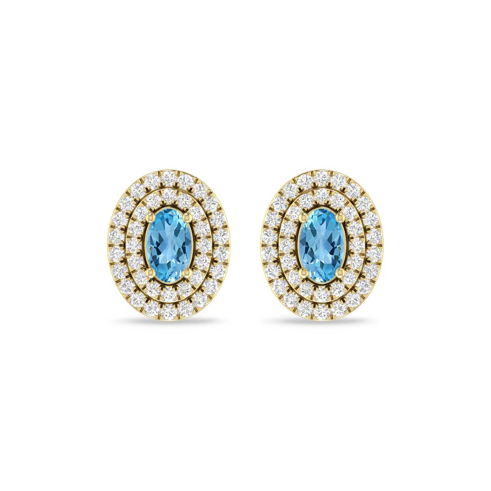 Yellow Gold - Blue Topaz